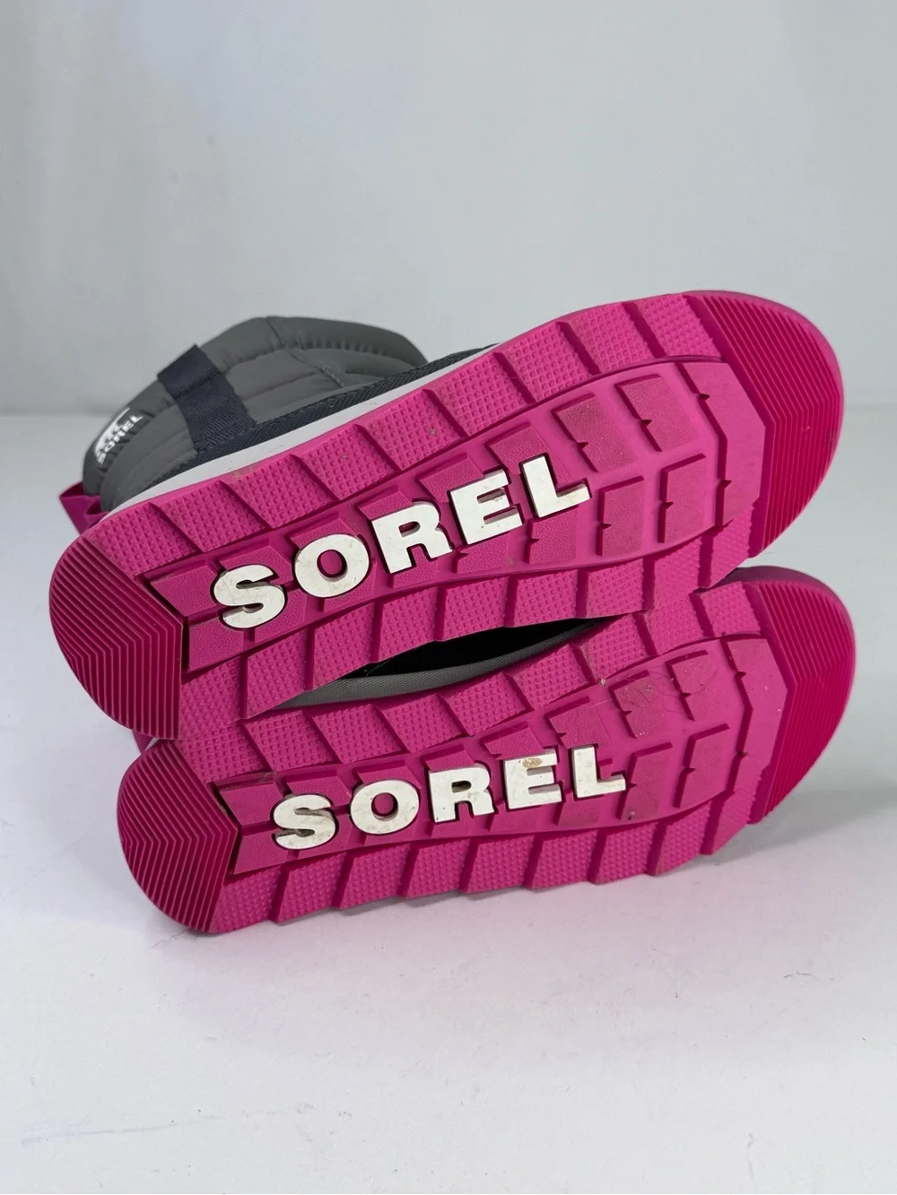 Sorel Kids Gray and Pink Padded Snow Boots